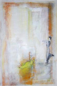 Der Tod und das Mädchen, Mischtechnik auf Packpapier, 50 x 70 cm   ***VERKAUFT***