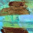 Gone, Mischtechnik auf Fotokarton, 17 x 5 cm